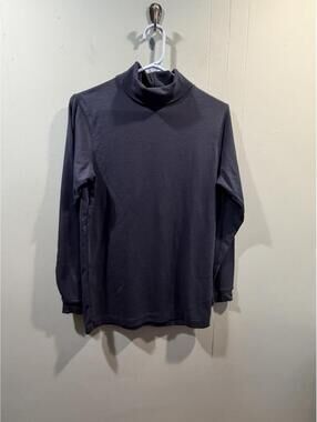 Womens Utopia Turtle Neck T Shirt Long Sleeves Size Medium Navy